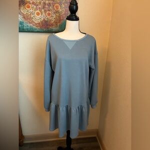 Soft blue sweatshirt dress